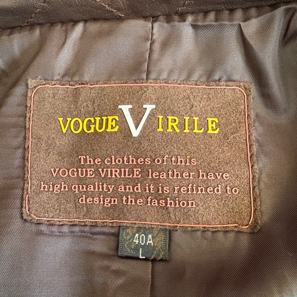 VOGUE VIRILE vintage Brown Leather Women's Jacket - Picture 4 of 14